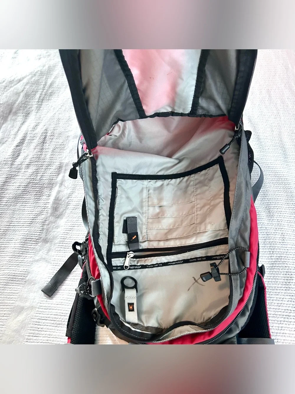 Vintage Rare Eddie Bauer Versatrex Backpack Red & Gray Hiking Ripstop Outdoors